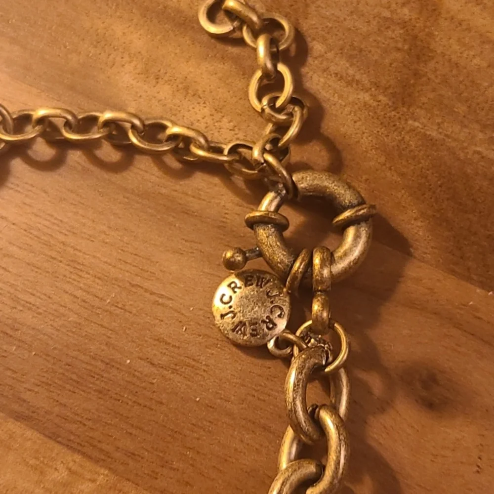 J. Crew Chain Link and Crystal Necklace